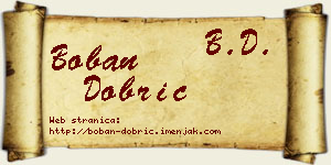 Boban Dobrić vizit kartica